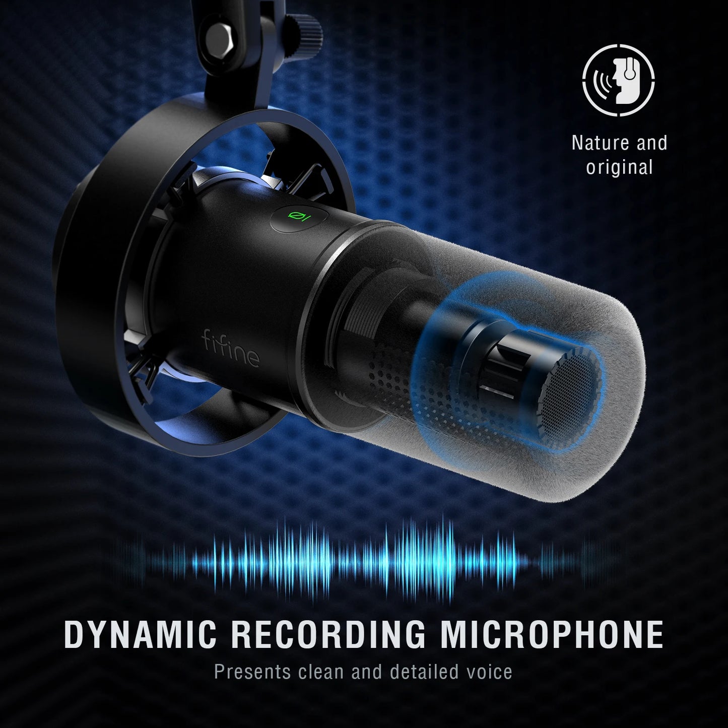 Recording microphone suitable for PC audio board streaming, white USB/XLR microphone with gain knob/touch mute/headphone jack