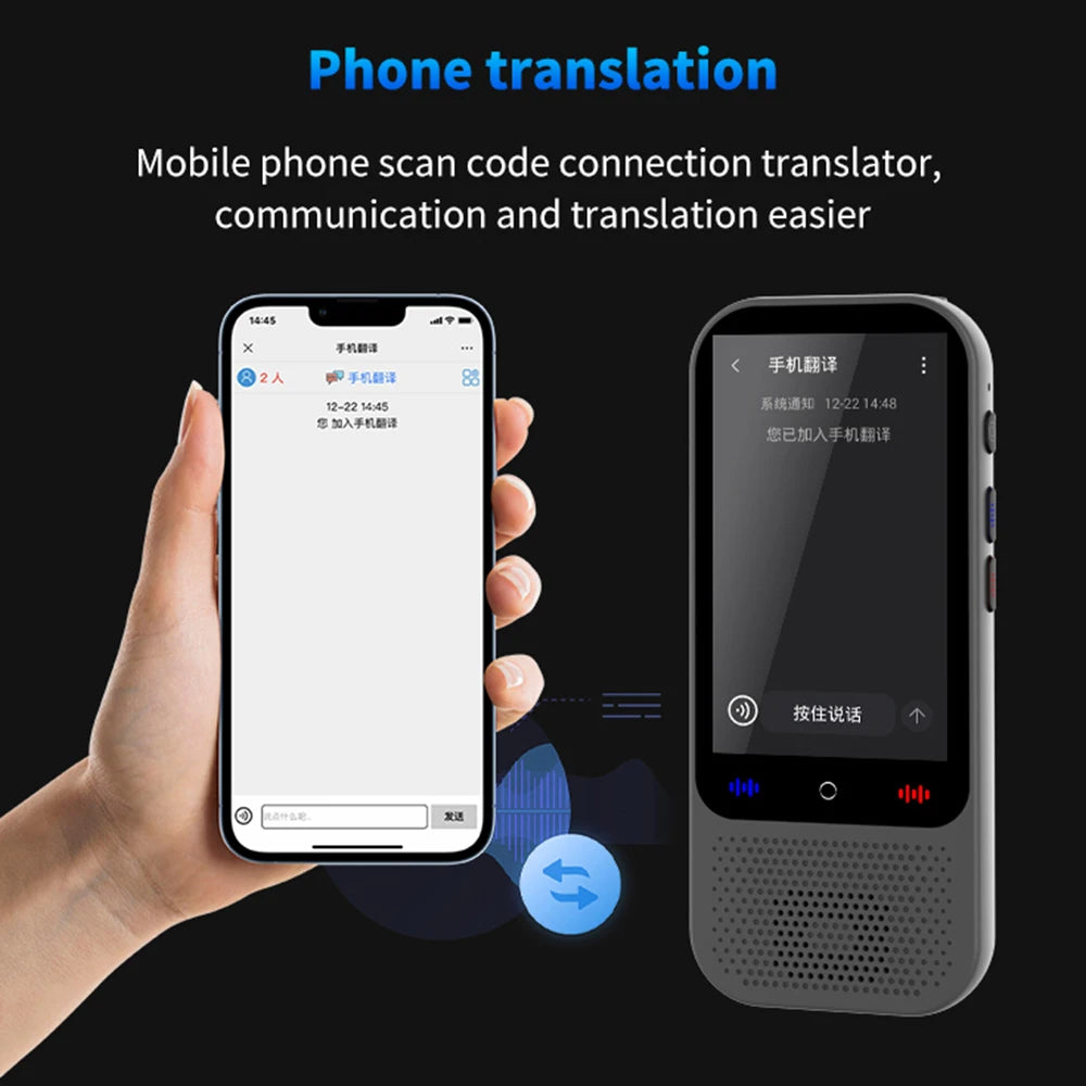Appareil de traduction IA portable, 138 langues, traduction vocale en temps réel, 16 modes hors ligne et fonction ChatGPT, conversation bidirectionnelle, essentiel pour les voyages d'affaires