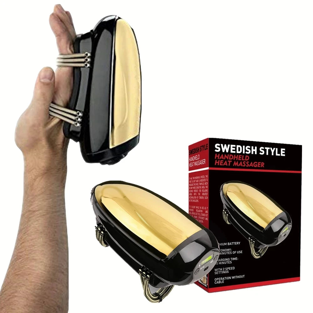 Masseur vibrant sans fil professionnel avec chaleur, rechargeable par USB, pour le corps, le cou, le dos, la tête et le visage