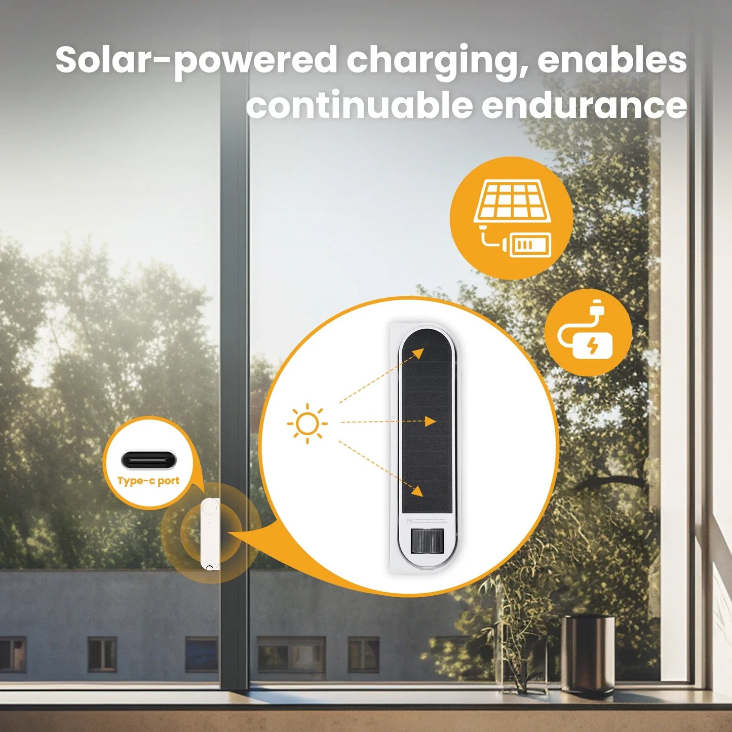 Solar charging Smart sliding window automatic door closer application remote control supports AlexaTuya ZigBee