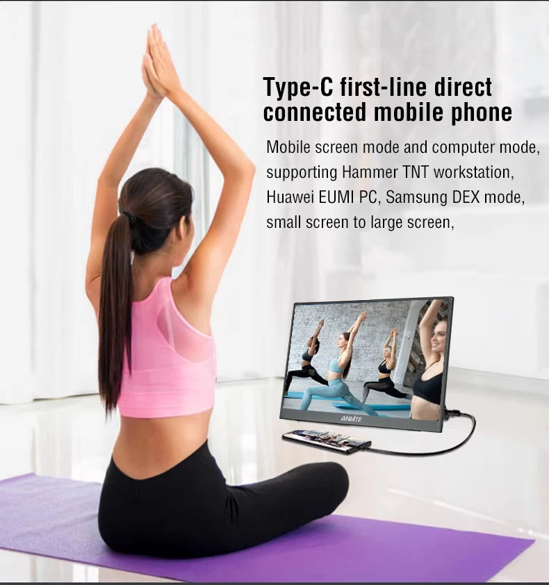 15.6 Inch FHD IPS Portable Touch Screen Monitor with Low Blue Light HDMI/USB-C for XBox PS5 Switch Laptop PC Phone