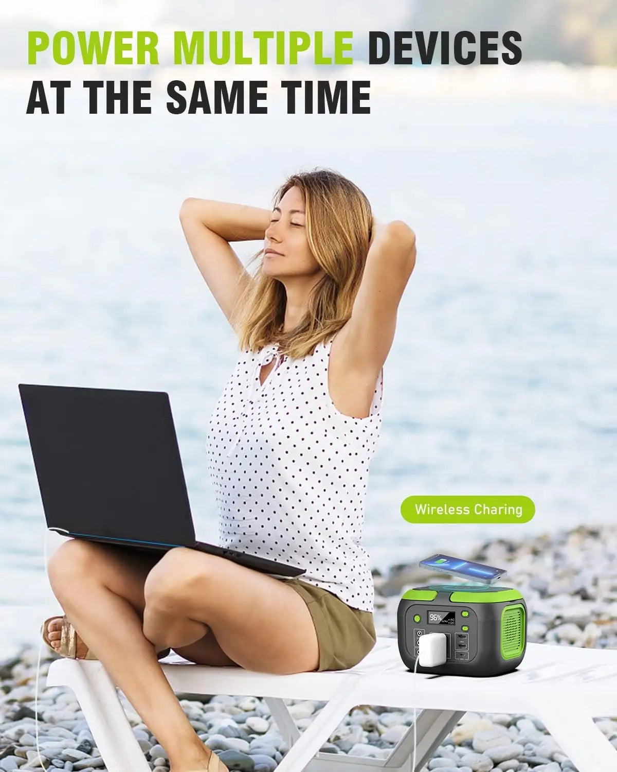 200W/155Wh Solar Power Station 42000mAh Li-ion Battery AC 110V + DC + USB QC3.0 Portable Generator for Camping/RV/Emergency15