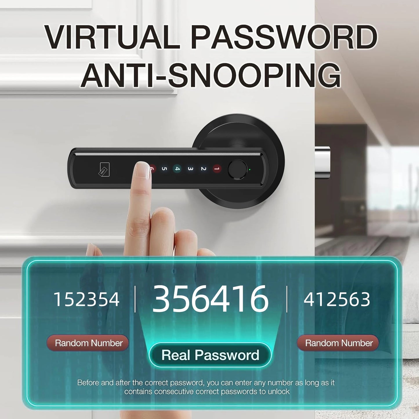 Smart Fingerprint Door Lock Pro WiFi/APP Remote Control Touchscreen Keypad Auto-Lock IP65 Waterproof