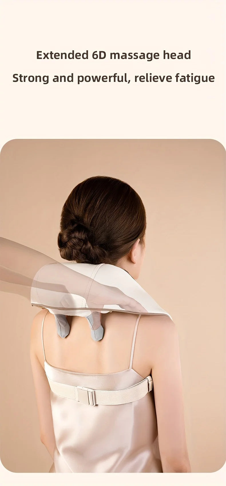 Electric Heated Shiatsu Neck Massager Kneading for Back/Shoulder Pain Relief Car Home Use