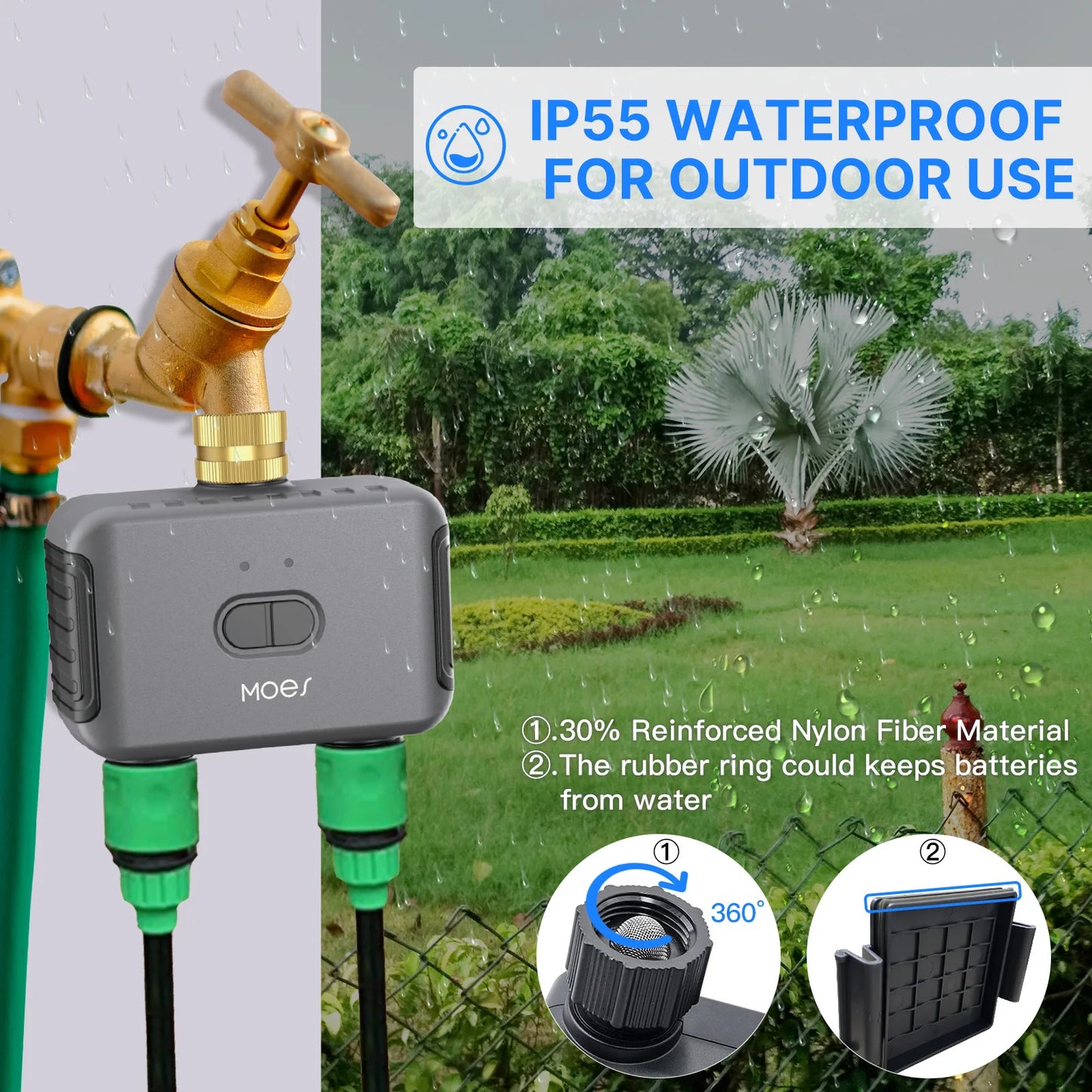 Adopting bidirectional rain delay filter programmable automatic irrigation controller, Bluetooth Smart garden sprinkler timer