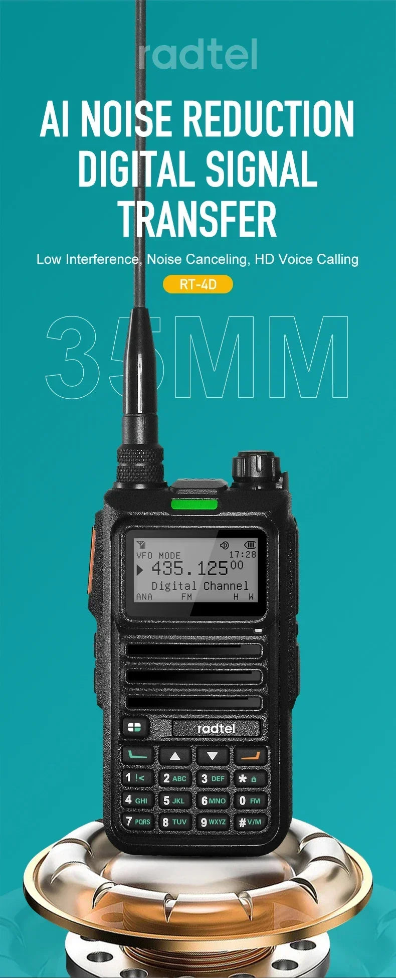 DMR Dual Mode Walkie Talkie Analog/Digital 2-Way Radio Dual Time Slot 1024CH Ham Radio