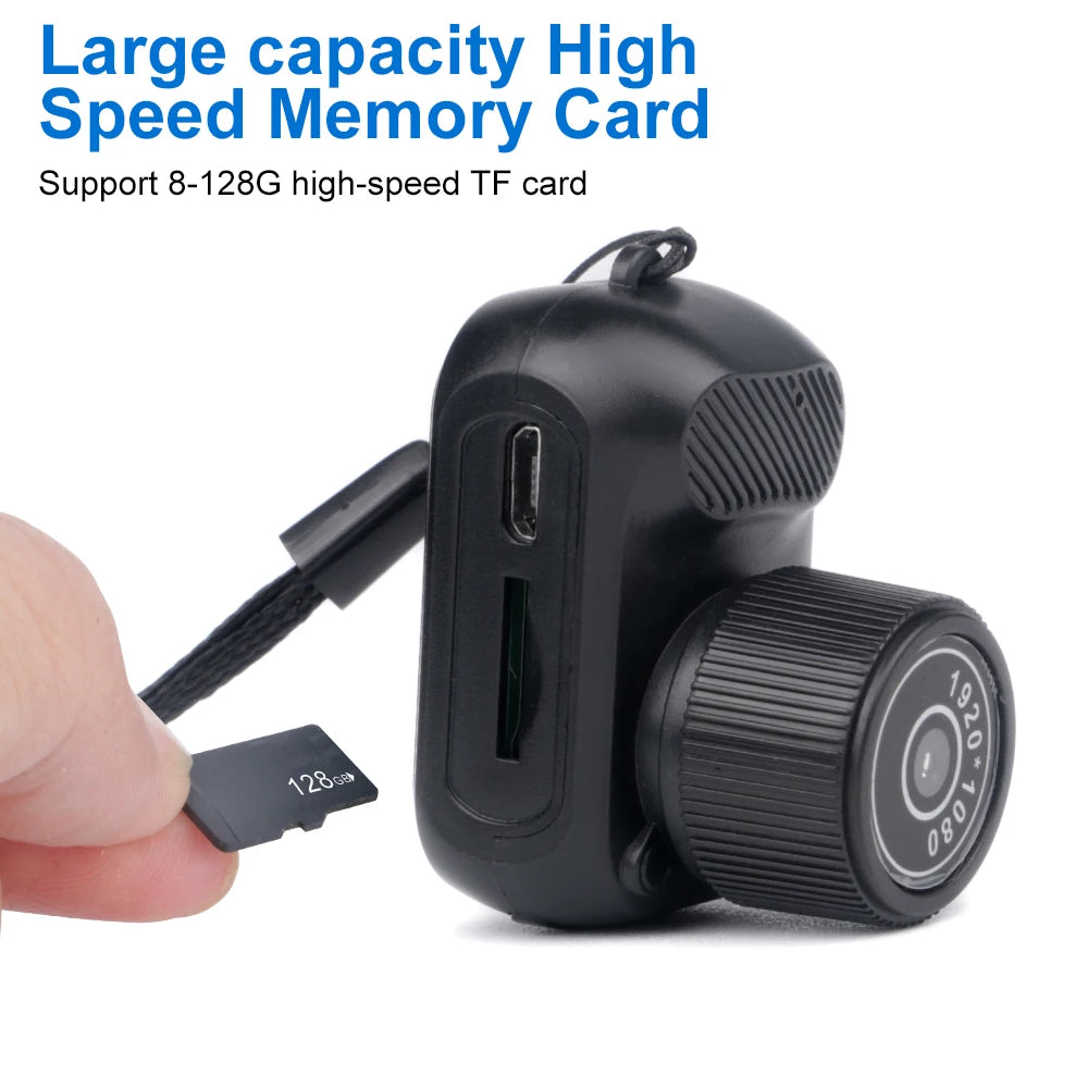 1080P HD Mini Camera w/ Screen Flash & Battery Dock Ultra Compact Portable Video Recorder