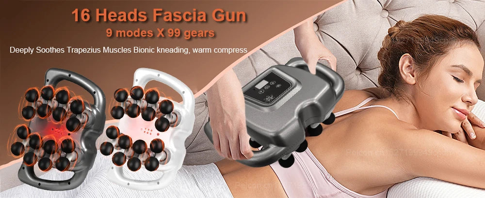 Head Fascia Massage Gun High Frequency Deep Tissue Therapy Neck/Shoulder/Waist Relief