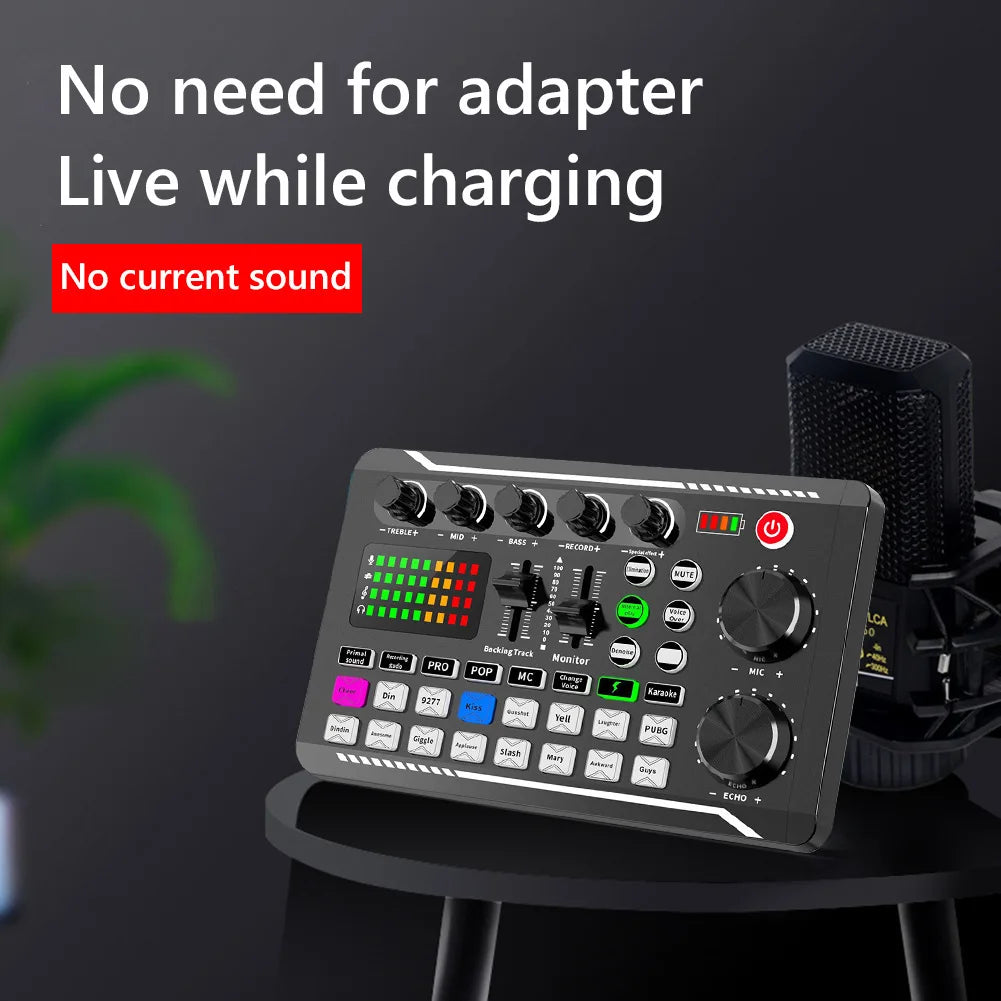 Recording Studio Sound Card Console DJ Microphone Kit On-Site Mixer F998 Sound Card