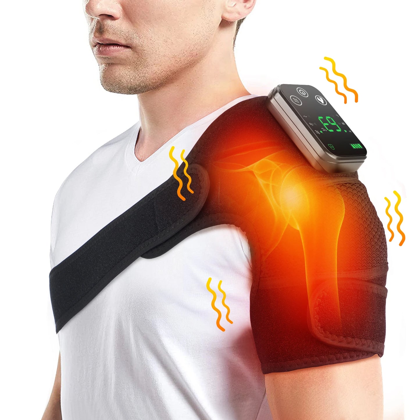 Masseur d'épaule thermique 3 en 1 pour le genou, l'épaule et le coude, pour soulager les douleurs arthritiques. Thérapie par chauffage.