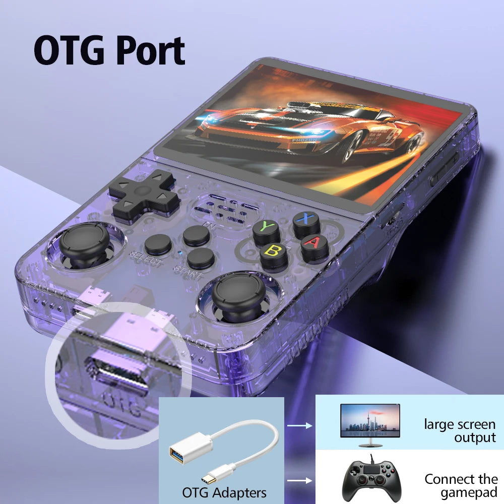 Retro Handheld with 3.5" IPS Linux OS 128GB storage 15K+ games dual joysticks Type-C charging