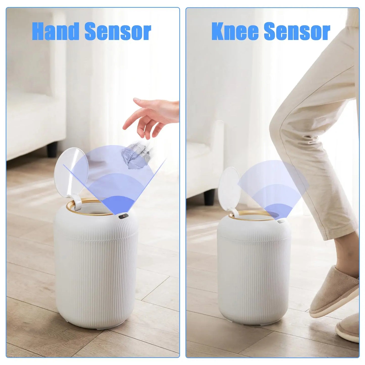 Intelligent Induction Trash Can With Silent Auto-Lid Compact 6L Desktop Bin For Bedroom/Bathroom/Office