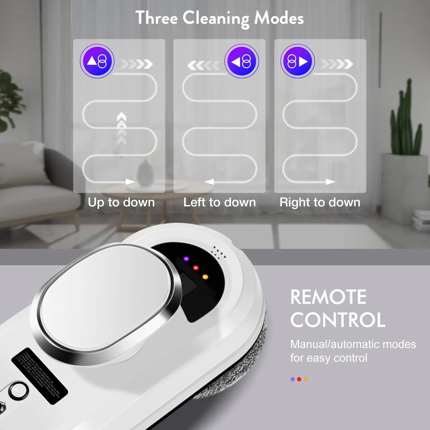 Robot nettoyeur de vitres intelligent à télécommande pour la maison Robot nettoyeur de vitres Robot aspirateur électrique pour vitres