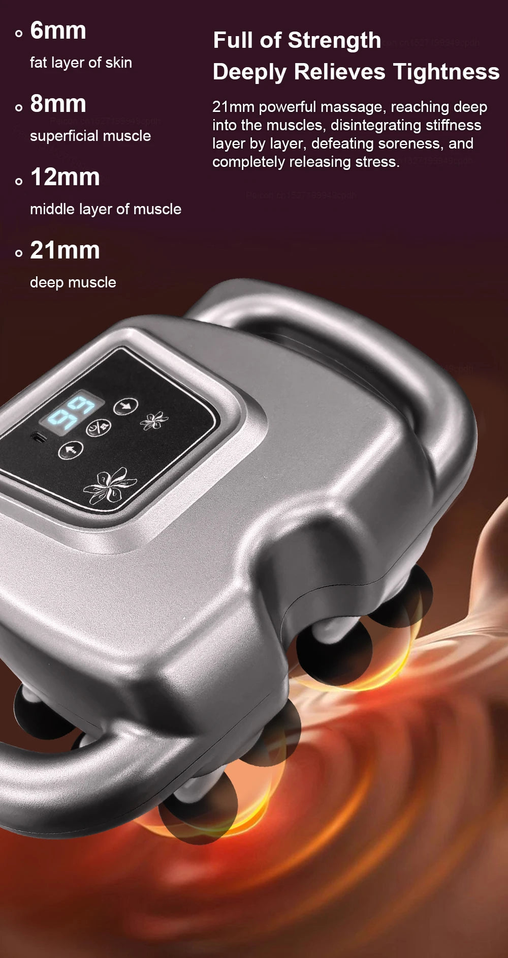 Head Fascia Massage Gun High Frequency Deep Tissue Therapy Neck/Shoulder/Waist Relief