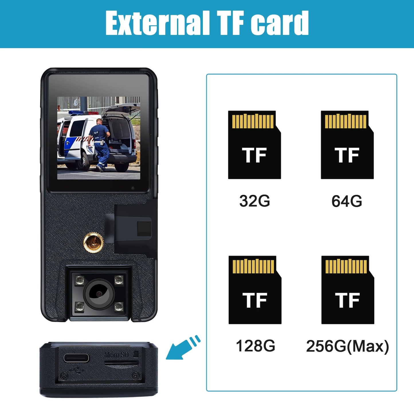 1080P HD Mini Camera 3000mAh Body Mount, 180° Rotating for Bike/Sports/Car/DVR/Webcam