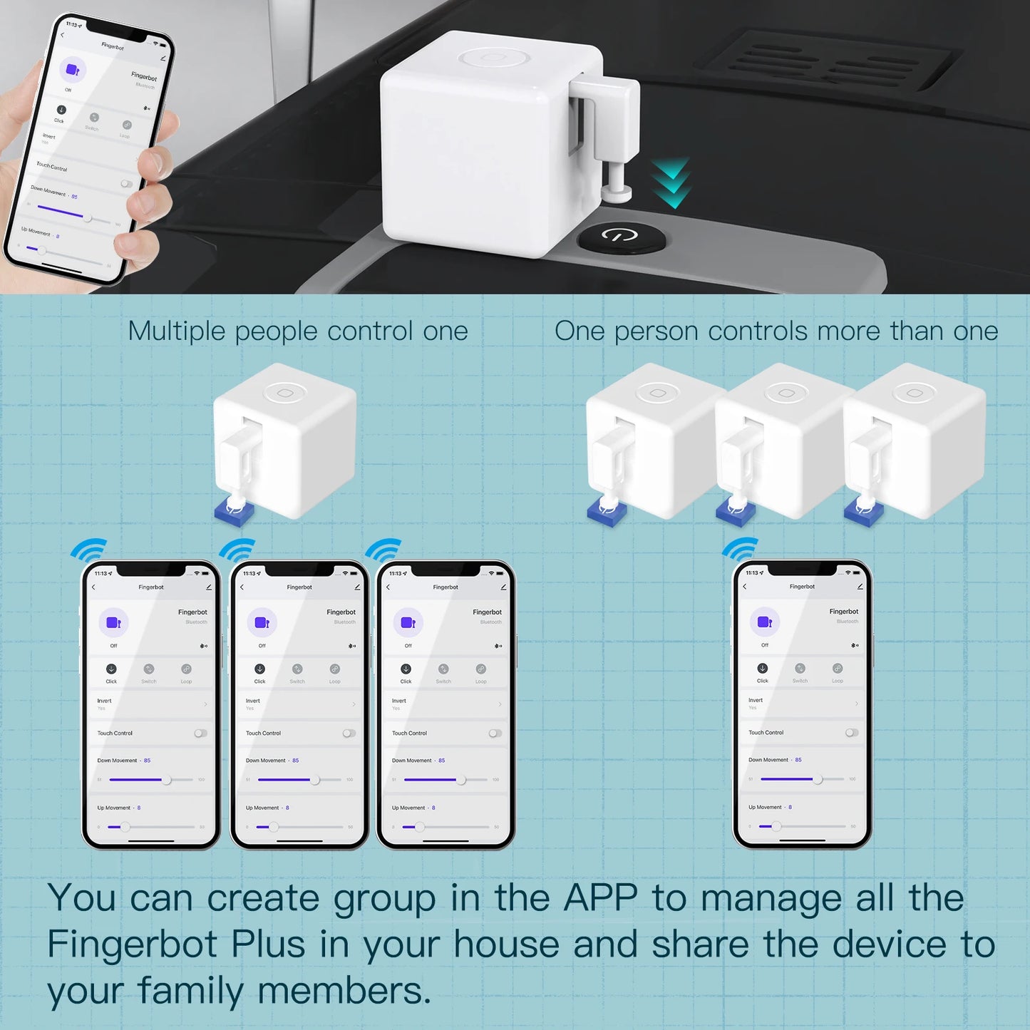 Voice Controlled Sutomatic Switch Tuya Finger Robot Button Bluetooth Finger Robot