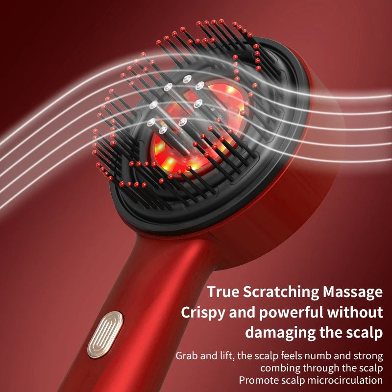Red Light Hair Growth Comb Electric Scalp Massager Oil Applicator & Anti-Shedding Vibration