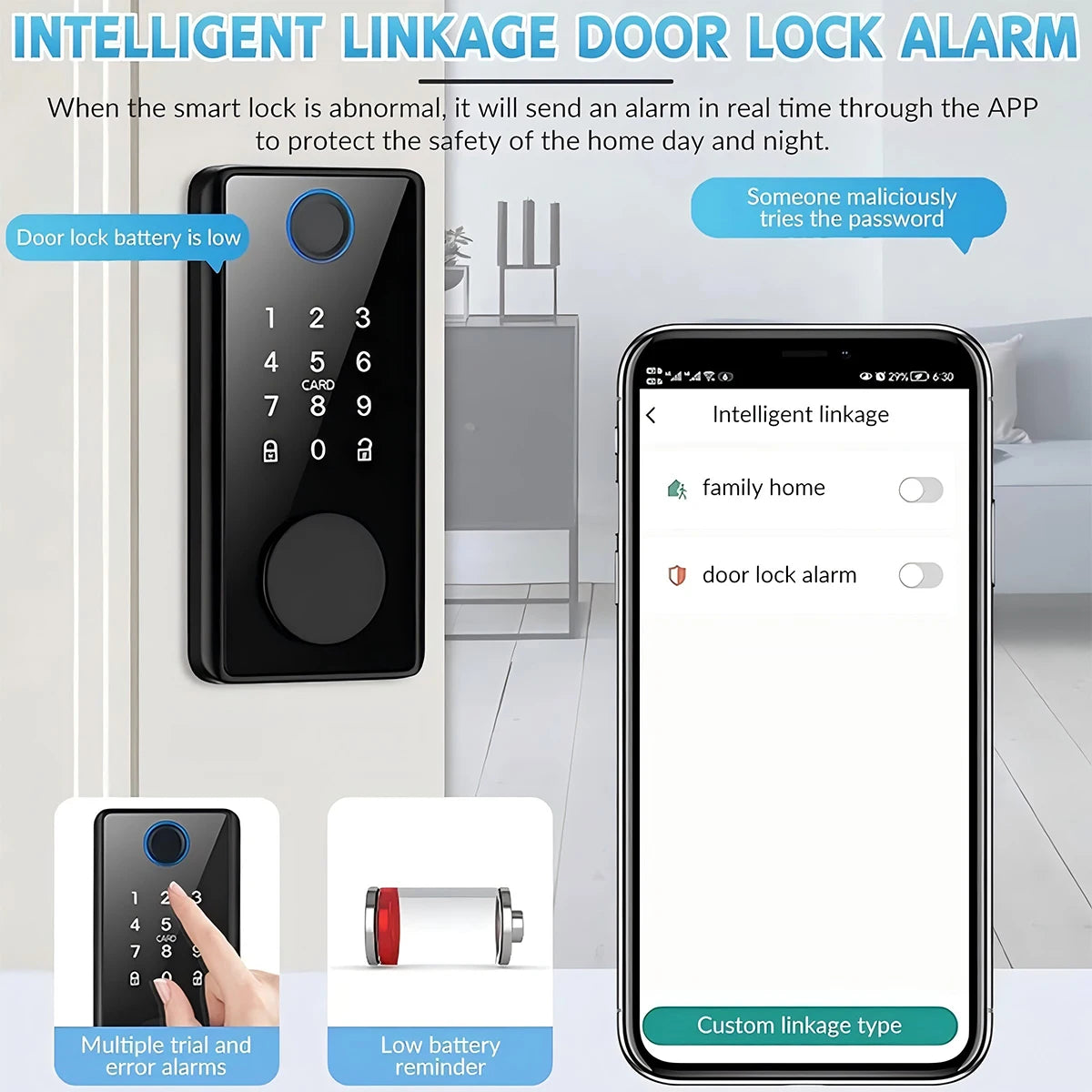 Equipped with keyless fingerprint lock electronic door lock Tuya Bluetooth lock