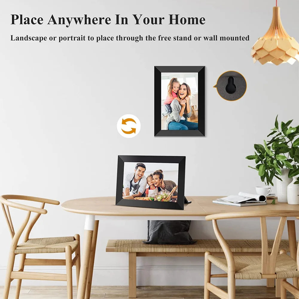 10.1 Inch WiFi Digital Picture Frame 1280x800 IPS Touch Screen 32GB/64GB Wall Mountable Auto Slideshow