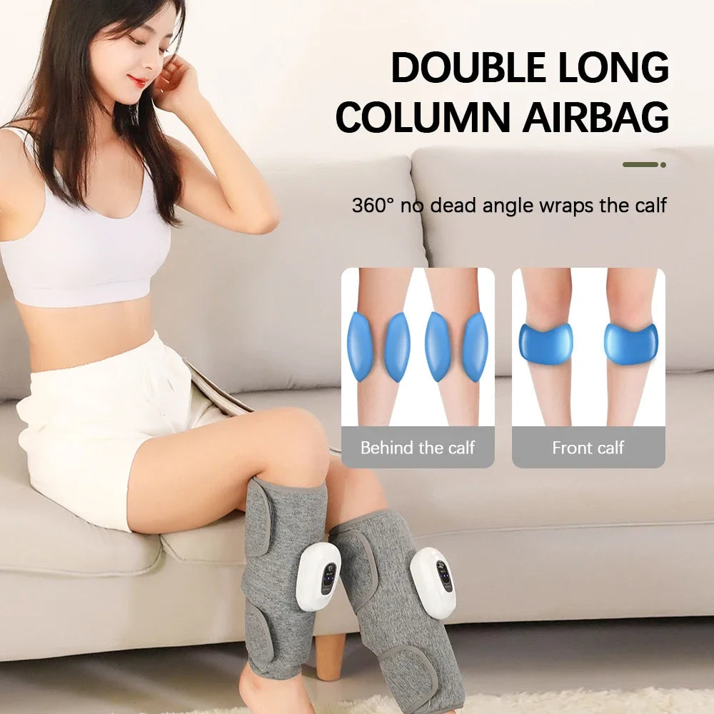 Masseur de pieds à airbag 360° avec mode de pression d'air à 3 vitesses/relaxation des mollets/double usage pour le bureau et la maison