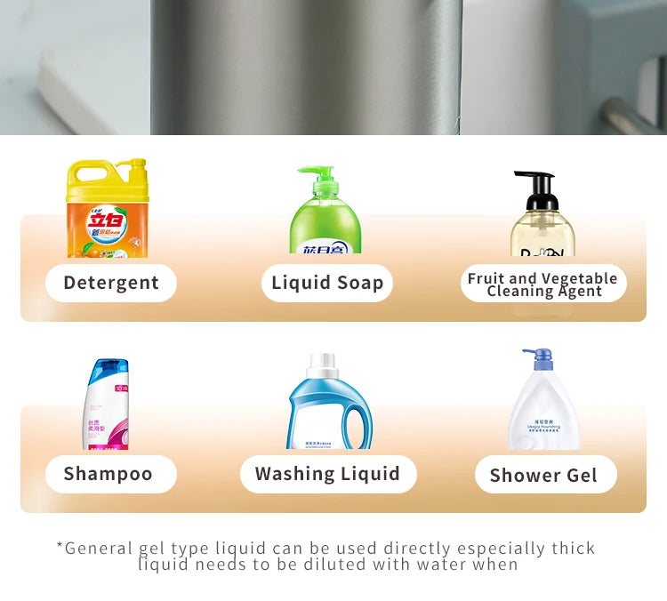 Smart Touchless Soap Dispenser 304 Stainless Steel Auto Foam/Liquid for Kitchen Bathroom