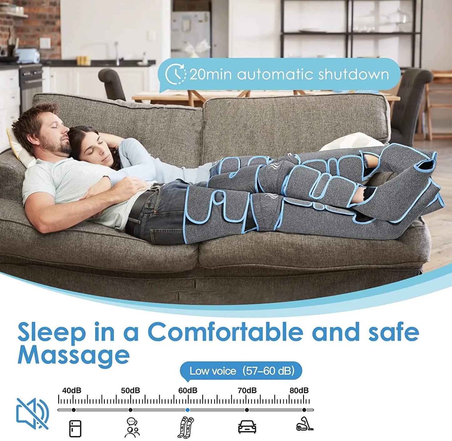 Body Massager, Muscle Relaxation, 360 ° Lymphatic Drainage Device, Foot Pressure Leg Massager to Promote Blood Circulation
