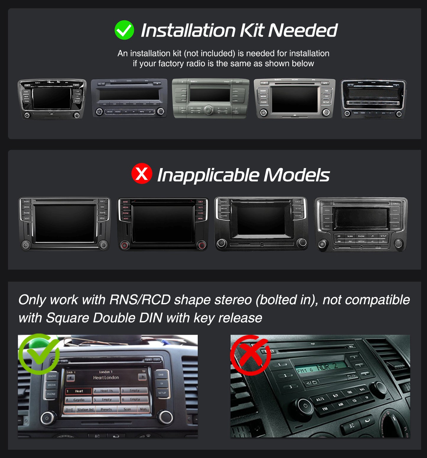 9" Android 14 4+64G Wireless CarPlay Stereo for VW Golf/Passat/Polo/Touran/Tiguan GPS NAVI WIFI BT FM EQ