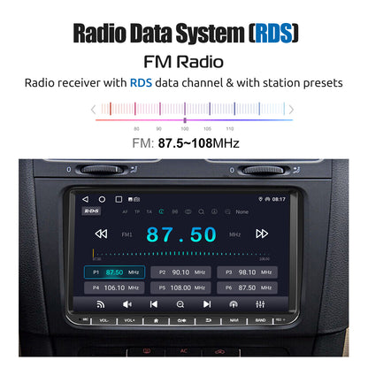 9" Android 14 4+64G Wireless CarPlay Stereo for VW Golf/Passat/Polo/Touran/Tiguan GPS NAVI WIFI BT FM EQ