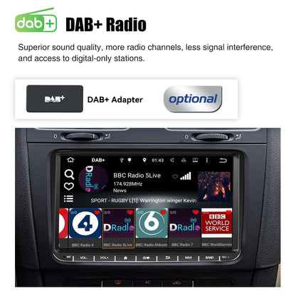 9" Android 14 4+64G Wireless CarPlay Stereo for VW Golf/Passat/Polo/Touran/Tiguan GPS NAVI WIFI BT FM EQ