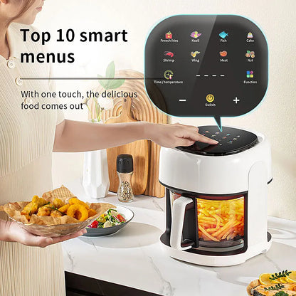 Large capacity convection oven oil-free deep fryer kitchen visual window baking Smart Electric Air Fryer