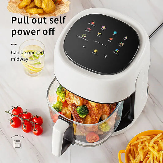 Large capacity convection oven oil-free deep fryer kitchen visual window baking Smart Electric Air Fryer