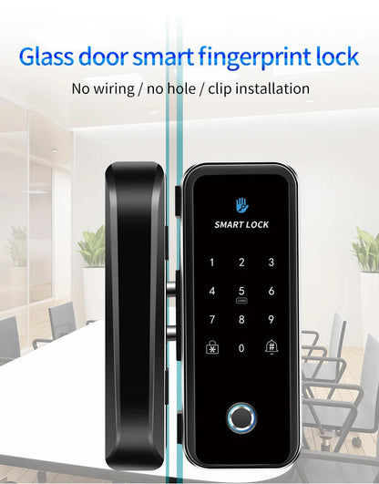 High Quality Door Lock, Intelligent Electronic Lock, Intelligent Biometric Recognition, Intelligent Fingerprint Lock, Swinging Office Glass Door Lock 2 Pieces