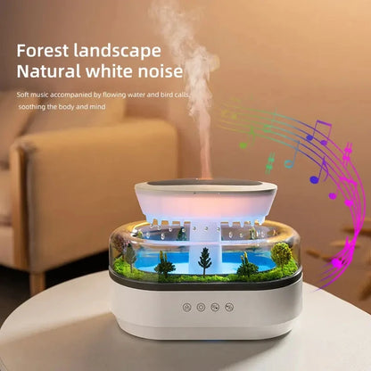 Intelligente Aromatherapie-Maschine mit weißem Rauschen, Mikrolandschaftsbefeuchtung + 7-farbiges Umgebungslicht, Gerät zur Stressreduzierung im Schlafzimmer und zur Schlafförderung