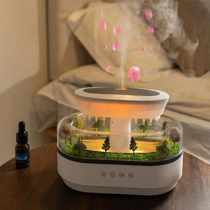 Intelligente Aromatherapie-Maschine mit weißem Rauschen, Mikrolandschaftsbefeuchtung + 7-farbiges Umgebungslicht, Gerät zur Stressreduzierung im Schlafzimmer und zur Schlafförderung