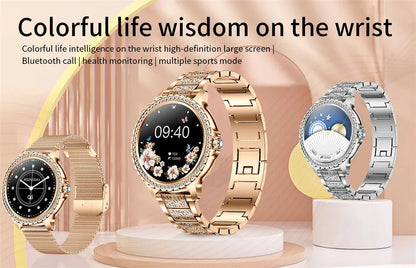 AMOLED Smartwatch for Women Heart Rate/Blood Oxygen Bluetooth Call Android/iOS Compatible