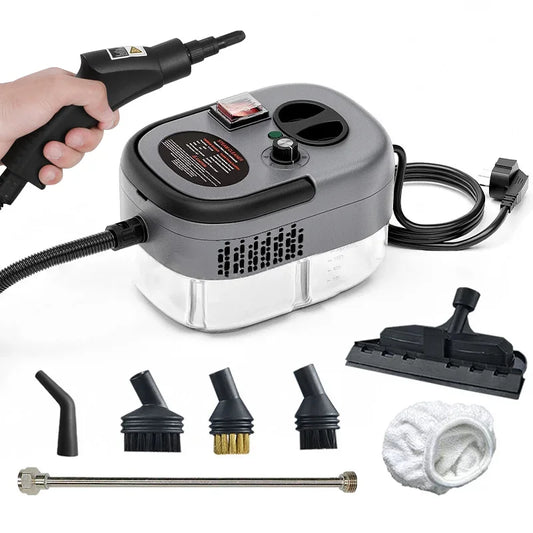 2500W High-Temperature Handheld Steam Cleaner 150℃ High Pressure for Kitchen Hood/Air Conditioner/Car/Floor Deep Cleaning