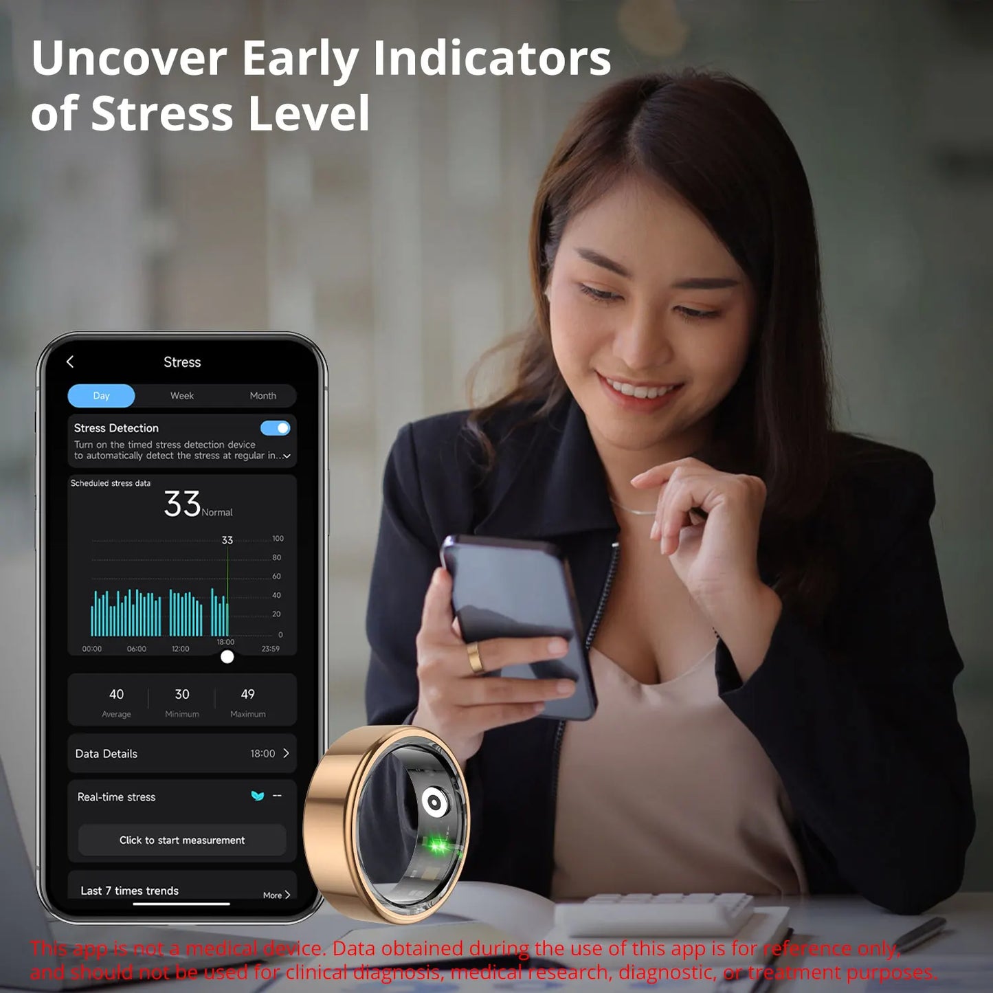 39 day battery life smart ring heart rate/blood oxygen/sleep monitoring 5ATM waterproof male and female universal magnetic charging compartment sports health tracking