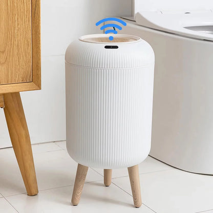 ‌Intelligent Induction Trash Can With Silent Auto-Lid Compact 6L Desktop Bin For Bedroom/Bathroom/Office