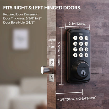 ‌Smart Keyless Entry Door Lock‌ Digital Keypad with Anti-Peek Security, Auto-Lock & 5-Min Installation Touchscreen Design