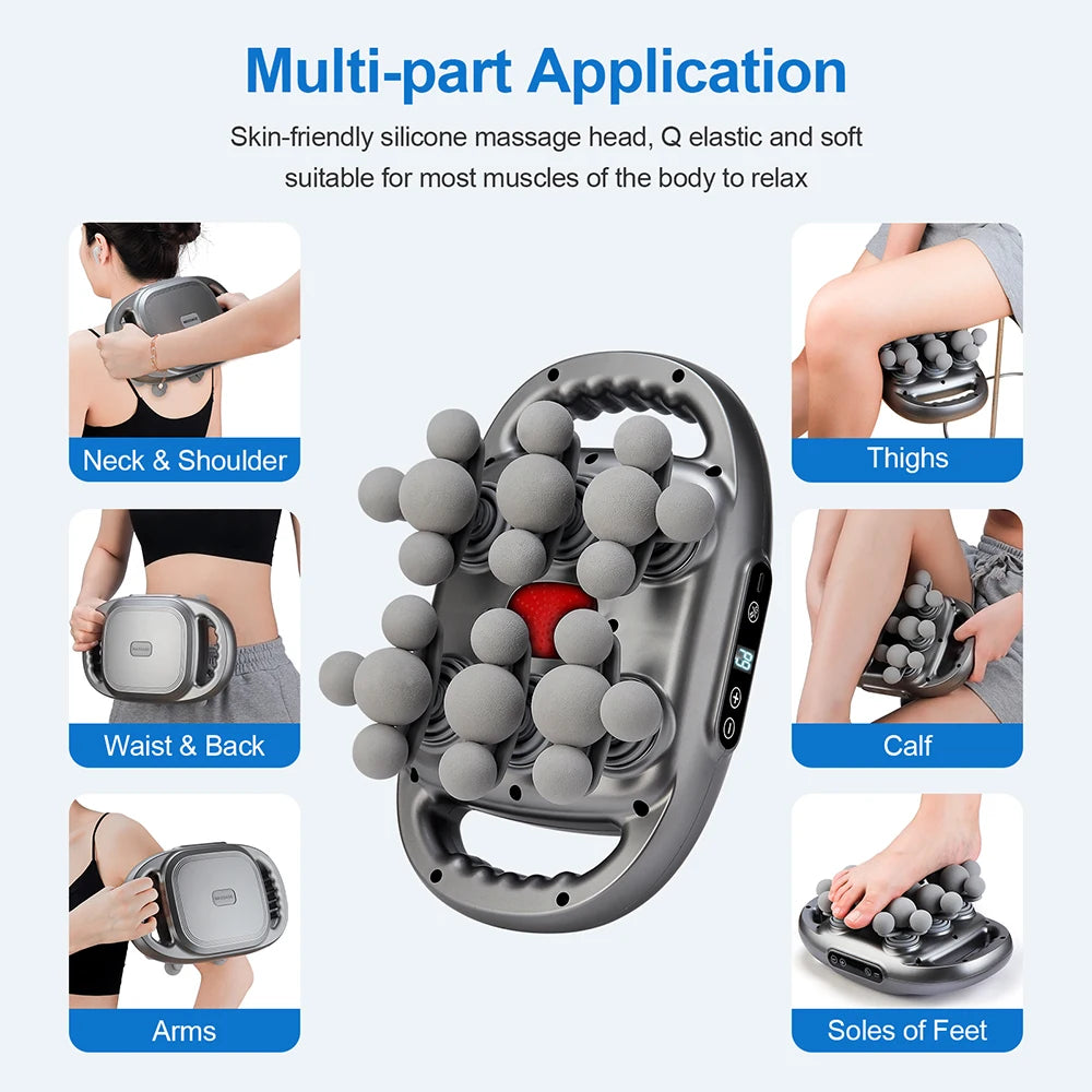 Pistolet de massage à 22 têtes pour fascias, appareil de massage corporel à vibrations haute fréquence pour la relaxation musculaire du dos, de la taille, du cou et des épaules