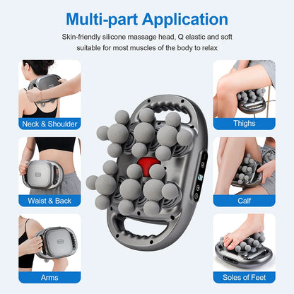 Pistolet de massage à 22 têtes pour fascias, appareil de massage corporel à vibrations haute fréquence pour la relaxation musculaire du dos, de la taille, du cou et des épaules