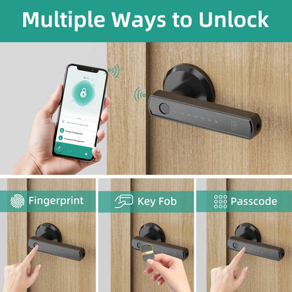 ‌Smart Fingerprint Door Lock Pro‌ WiFi/APP Remote Control Touchscreen Keypad Auto-Lock IP65 Waterproof