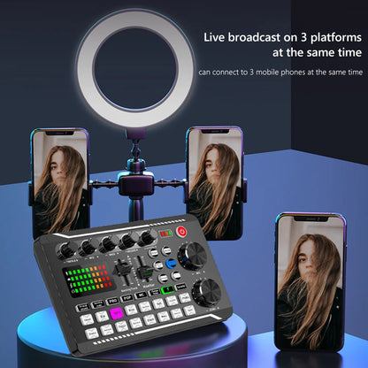 Recording Studio Sound Card Console DJ Microphone Kit On-Site Mixer F998 Sound Card