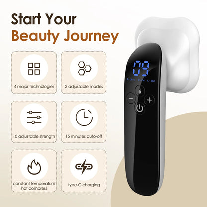 Professional Cordless Body Sculpting Machine 6 in 1 RF Cavitation Fat Remover for Belly/Thighs/Arms with LED Display & 3 Speed Modes
