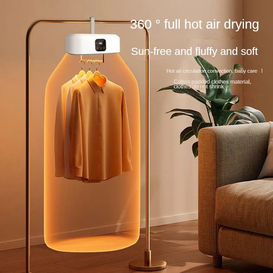 Portable Multifunction Dryer Energy Saving Remote Control Laundry Helper for Apartments with Foldable Design & 2-Layer Drying Space