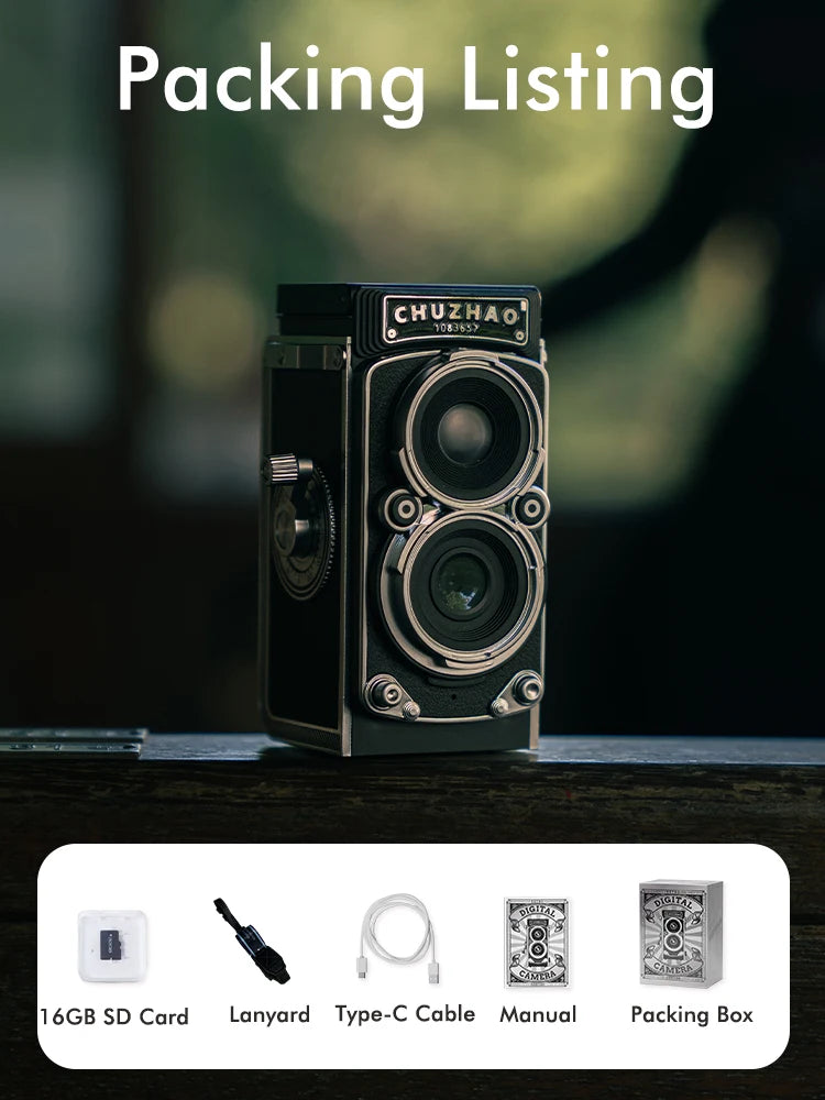 Mini Retro Digital Camera with 1.54inch Screen 1080p Video 12MP Photos Compact Vintage Portable for Birthday Gift