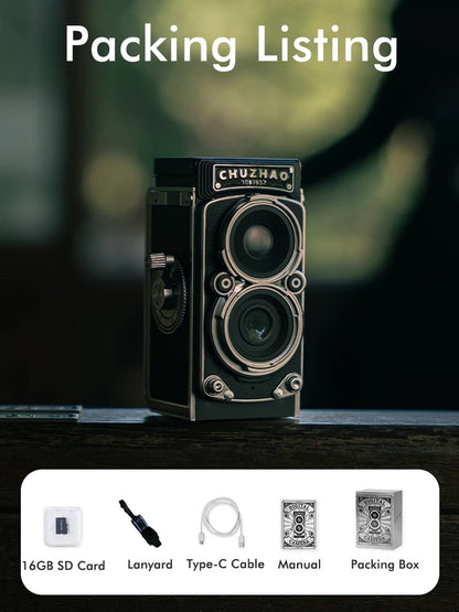 Mini Retro Digital Camera with 1.54inch Screen 1080p Video 12MP Photos Compact Vintage Portable for Birthday Gift