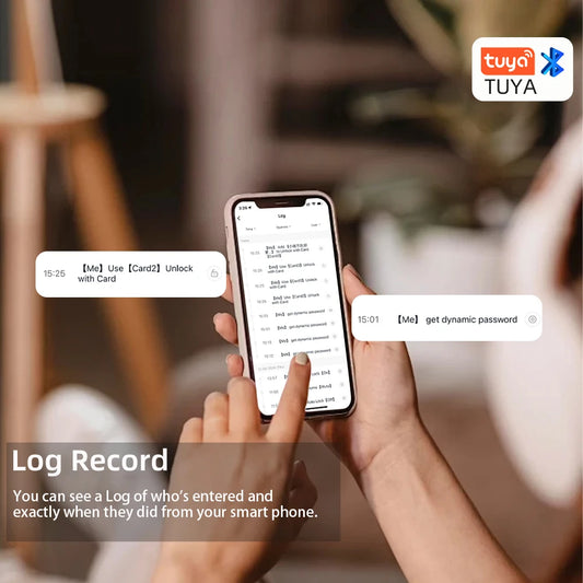 Tuya intelligent fingerprint lock Bluetooth/APP/IC card/password four in one anti-theft door wooden door universal electronic lock
