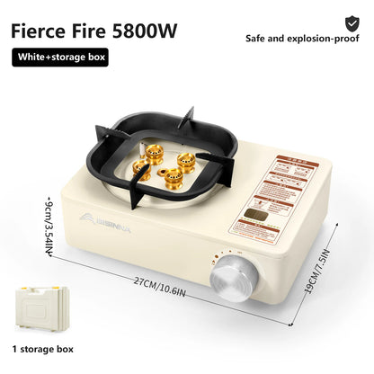 5800W High-Power Portable Camping Gas Stove Windproof Outdoor Burner for Hiking/Picnic