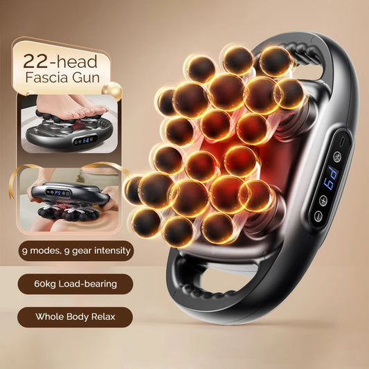 22-Head Fascia Gun High-Frequency Vibration Body Massager For Back Waist Neck Shoulder Muscle Relaxation